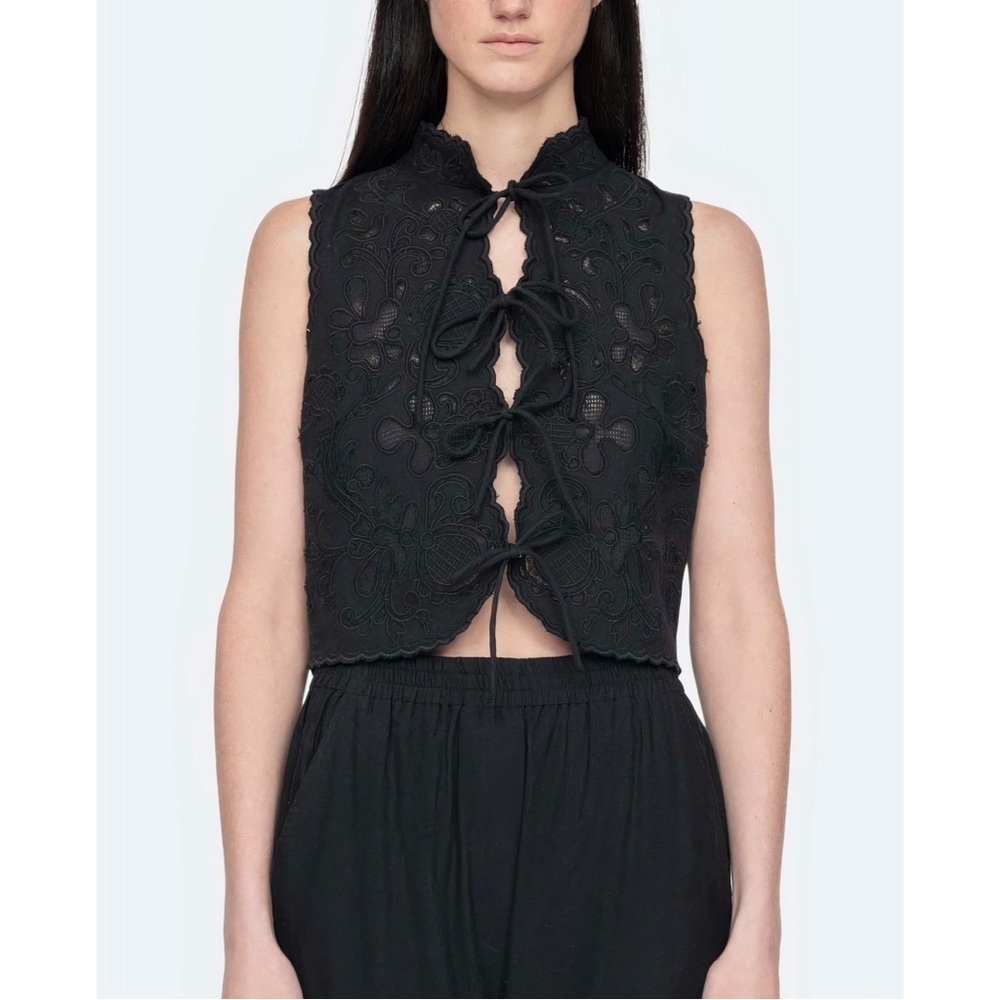 NWT SEA New York Lace Tie-Front Sleeveless Baylin Vest Top